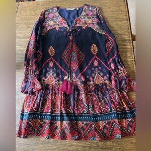 Soft surroundings embroidered tasseled tunic, women’s small, bohemian